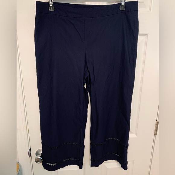 Nanette Lepore navy blue pull on ankle pants. Size XL - Picture 1 of 12